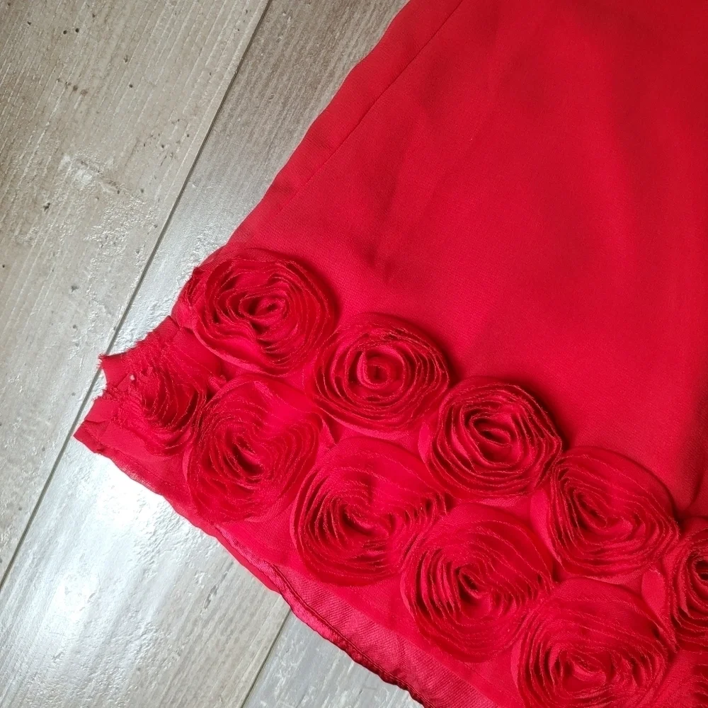 Old Navy Red Chiffon Girls Dress Size 3T Toddler Girl EUC